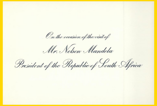 Vintage Menu #7 — Luncheon for Nelson Mandela at the White House - 1994